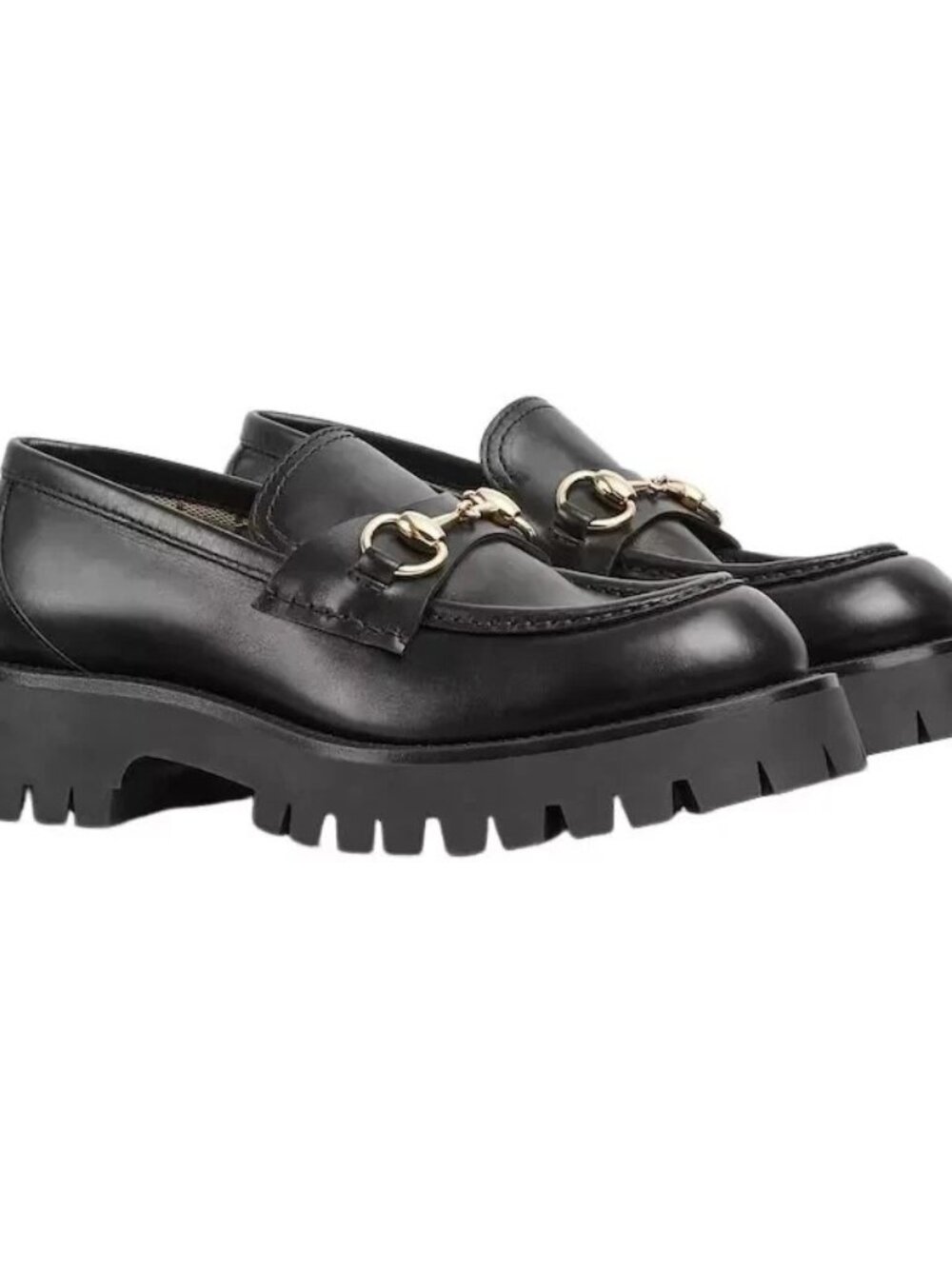 $1150 GUCCI Sylke Horsebit Platform Loafer Size 36.5